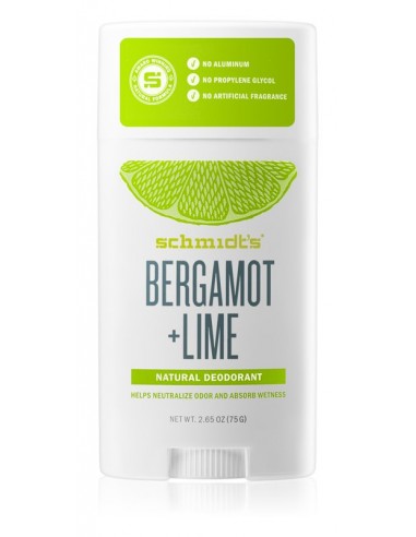 Schmidt's Déodorant Naturel en Stick - Bergamot + Lime