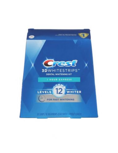 Crest 3D Whitestrips Dental Whitening Kit 1 Hour Express 20 bandes