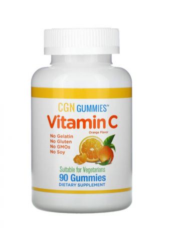 California Gold Nutrition, Gommes à la vitamine C, Arôme naturel d’orange, Sans gélatine