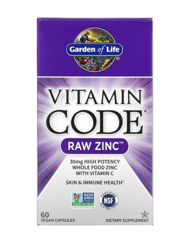 Garden of Life, Vitamin Code RAW Zinc 60 Vegan Capsules