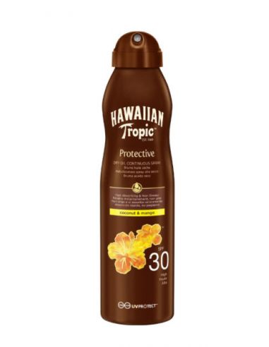 HAWAIIAN TROPIC Brume d’huile sèche SPF 30 - Noix de coco & mangue - Protective - 180 mll